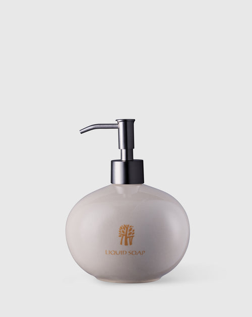 Banyan Tree Ceramic Liquid Soap Dispenser in Ivory - Banyan Tree Gallery