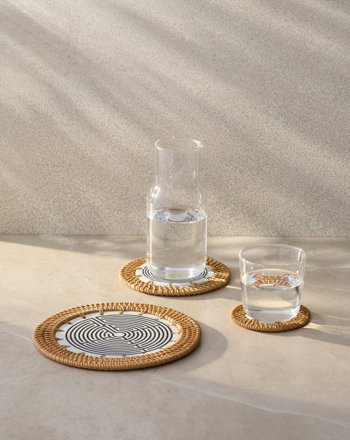 Ceramic Rattan Coasters